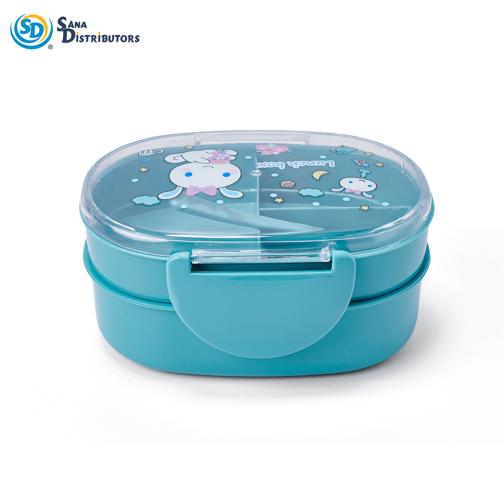 Plastic Lunch Box with Spoon 3.5"x6"