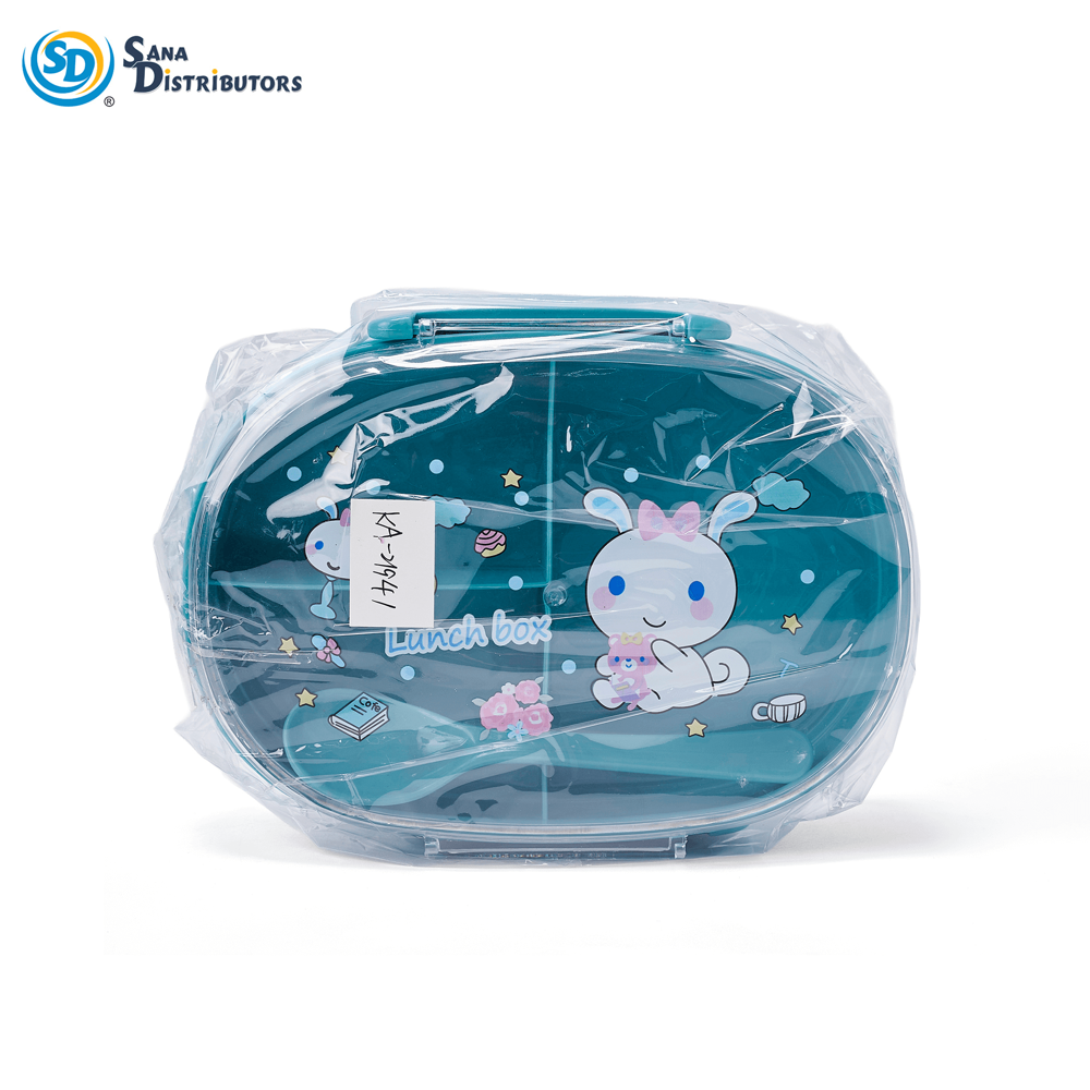 Plastic Lunch Box with Spoon 3.5"x6"
