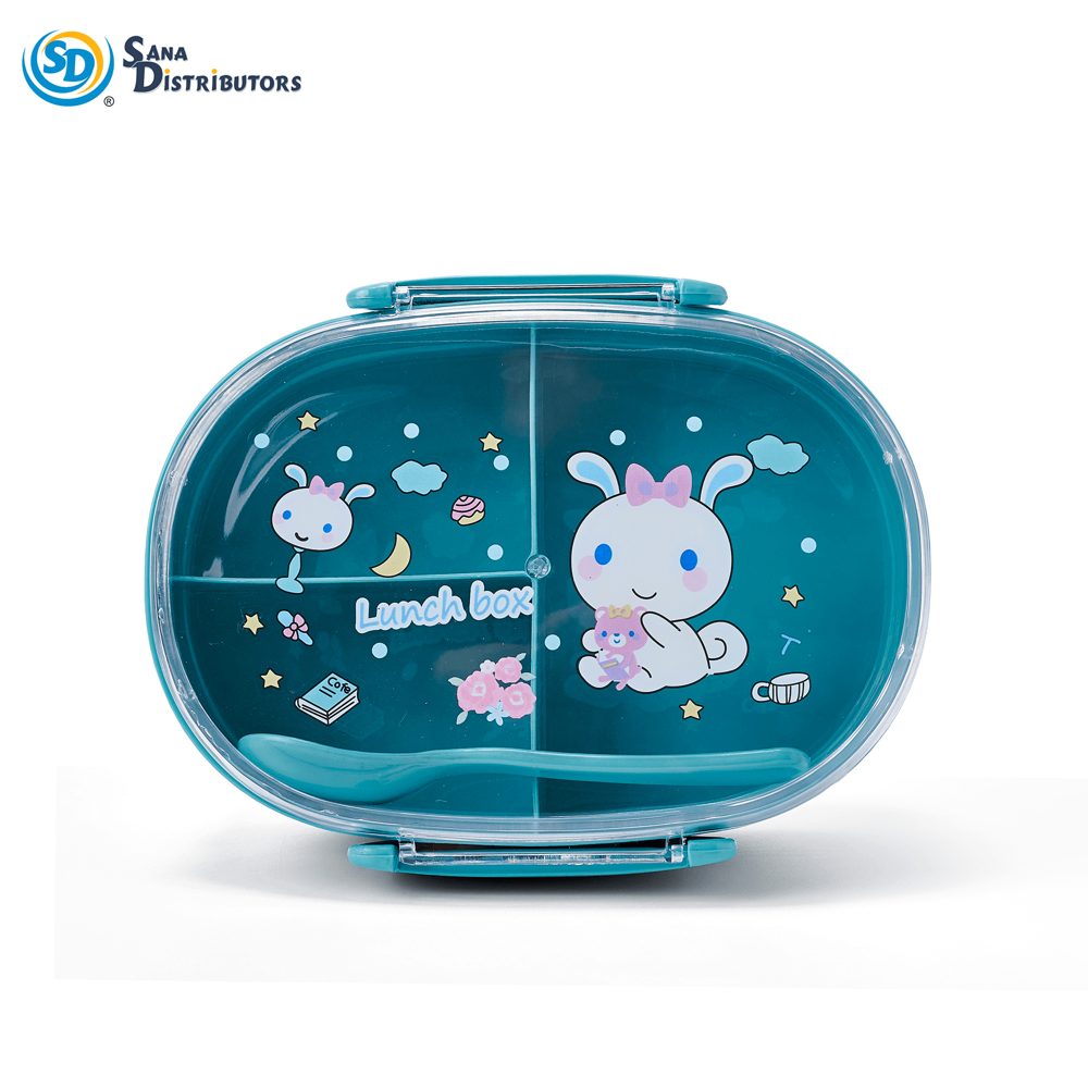 Plastic Lunch Box with Spoon 3.5"x6"