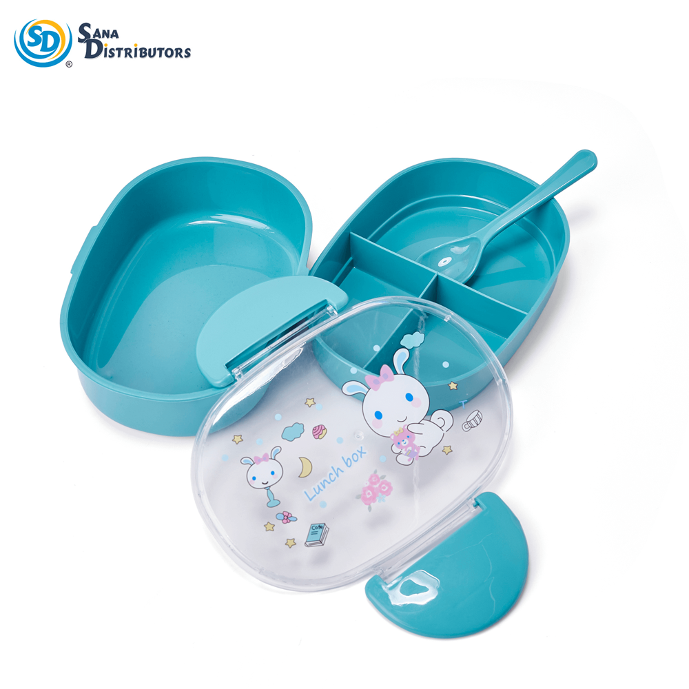 Plastic Lunch Box with Spoon 3.5"x6"