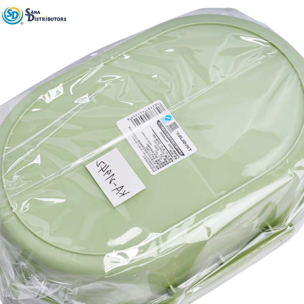 Plastic Lunch Box with Spoon 6"x3"x8.6"