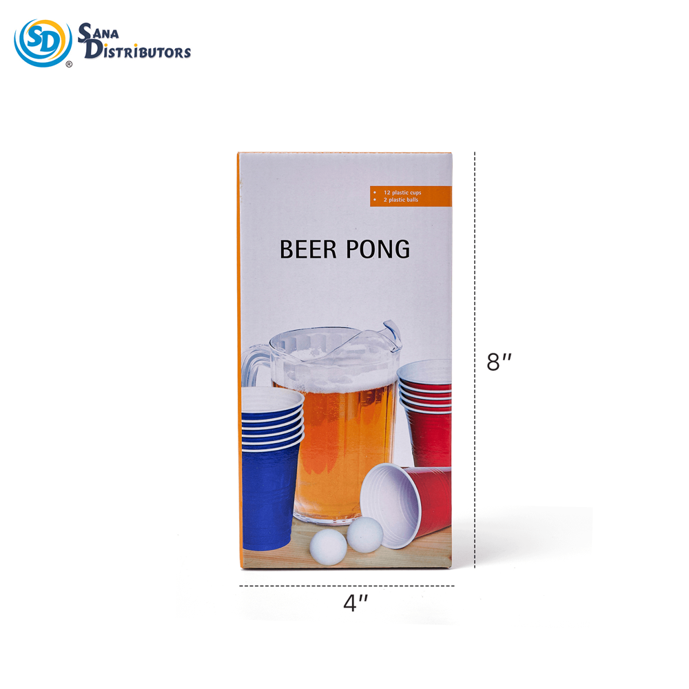 Beer Pong Plastic Cups & Balls 4"x8"