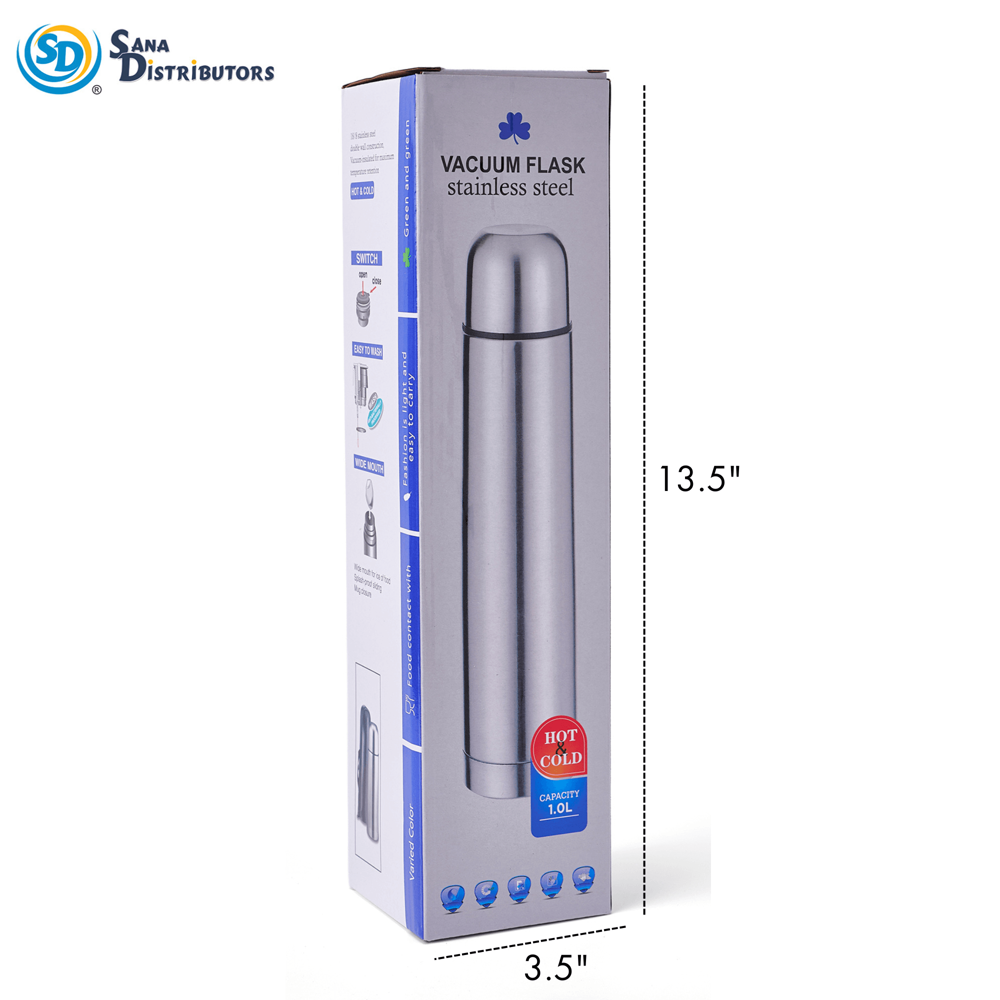 Stainless Steel Vaccum Flask 1000 mL 3.5"x13.5"
