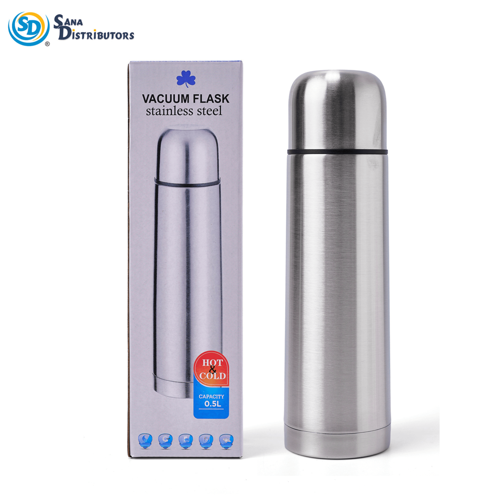 Stainless Steel Vaccum Flask 500 mL 3"x10"