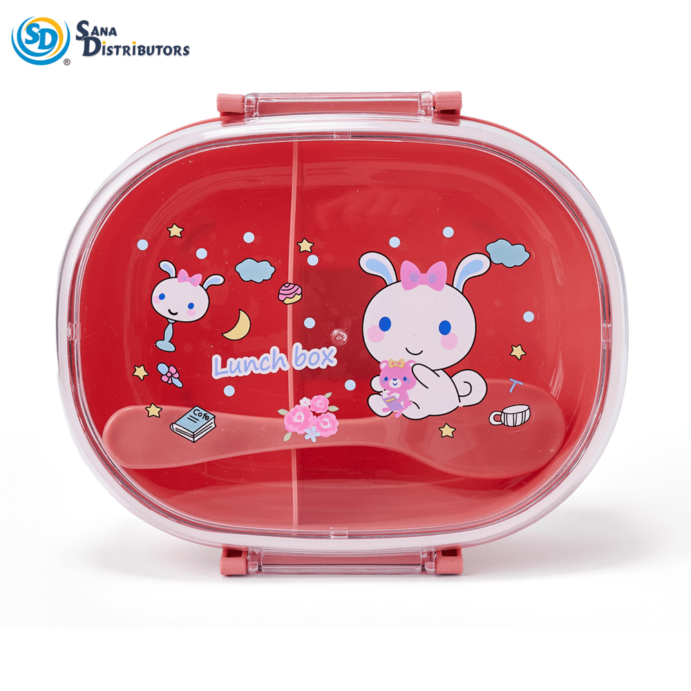 Plastic Lunch Box with Spoon 2.5"x8"