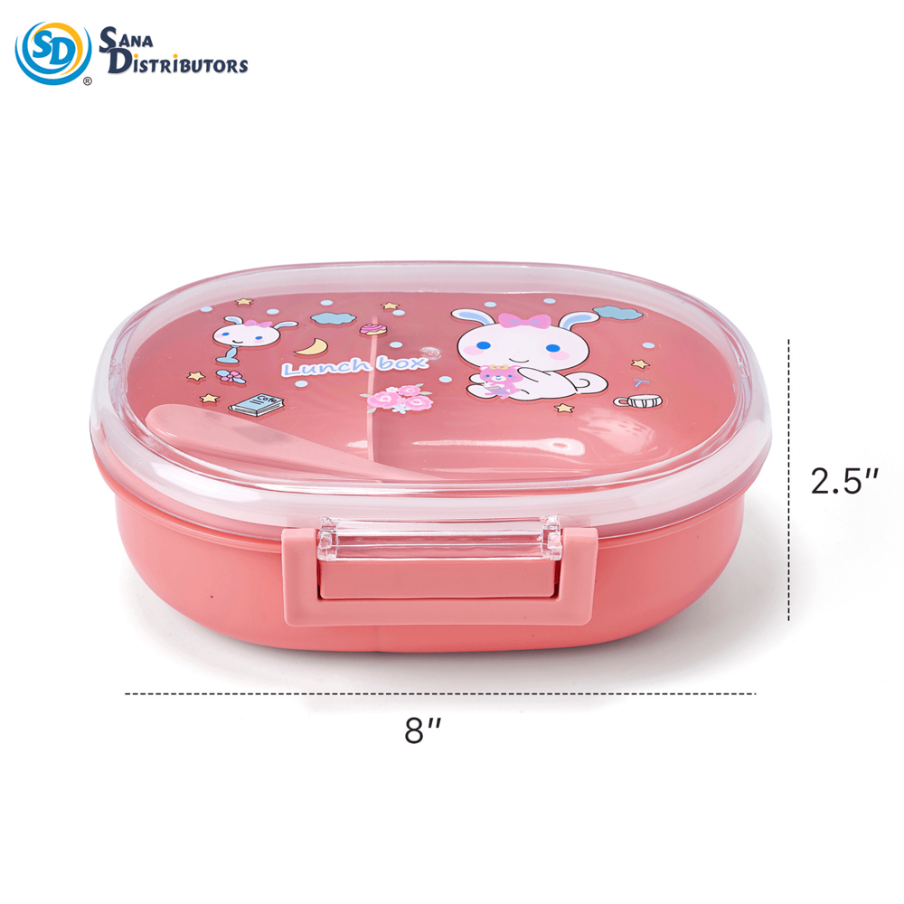 Plastic Lunch Box with Spoon 2.5"x8"
