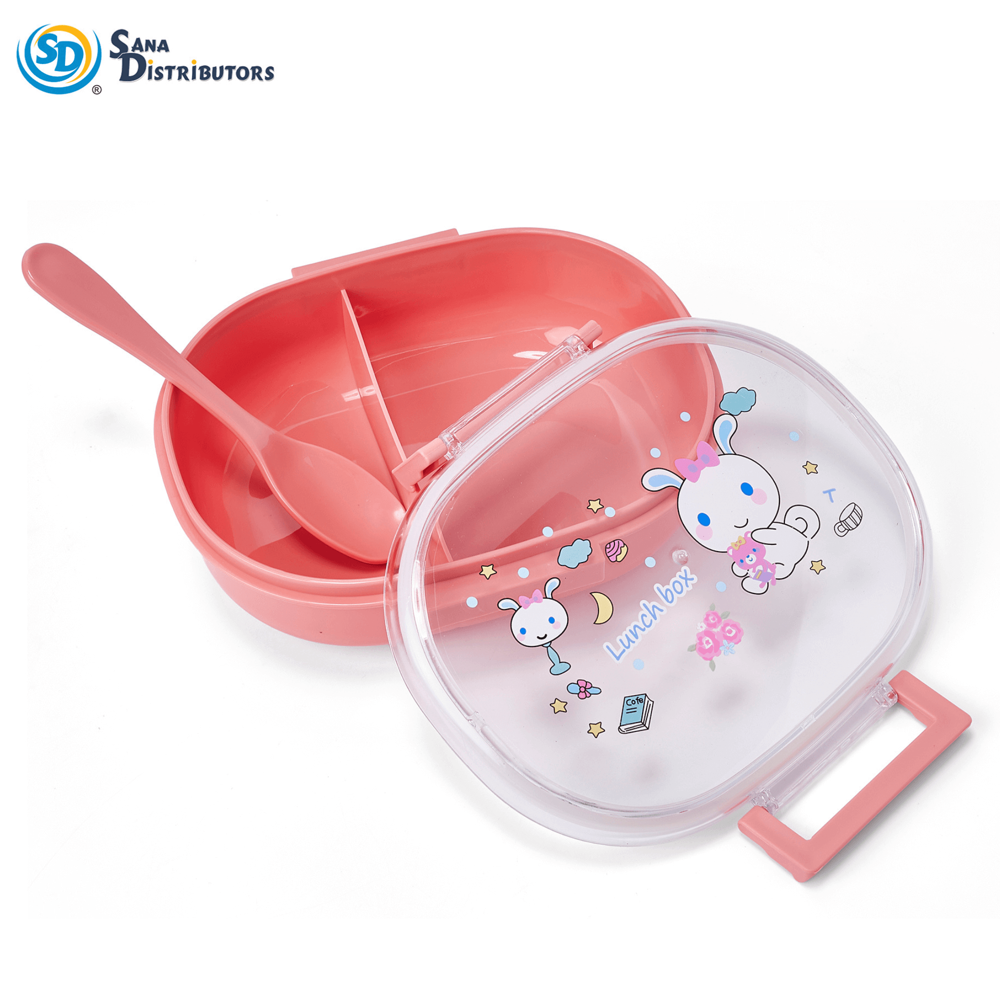 Plastic Lunch Box with Spoon 2.5"x8"