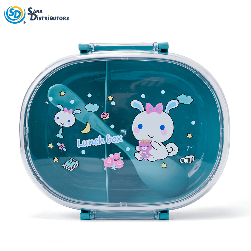 Plastic Lunch Box with Spoon 2.5"x8"
