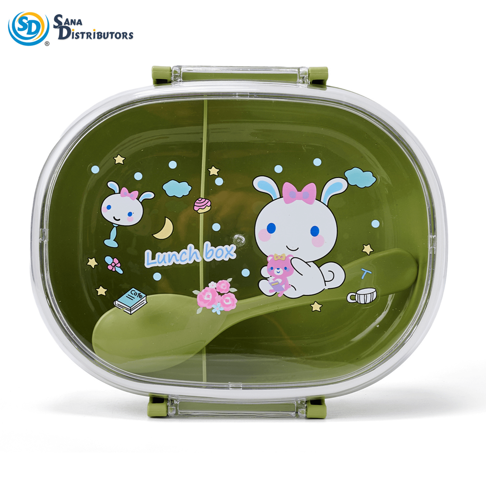 Plastic Lunch Box with Spoon 2.5"x8"