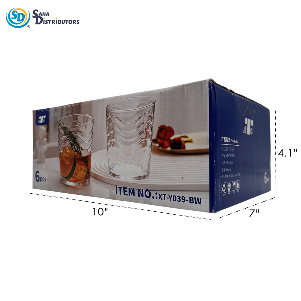 Drinking Glass 6pcs 4"
