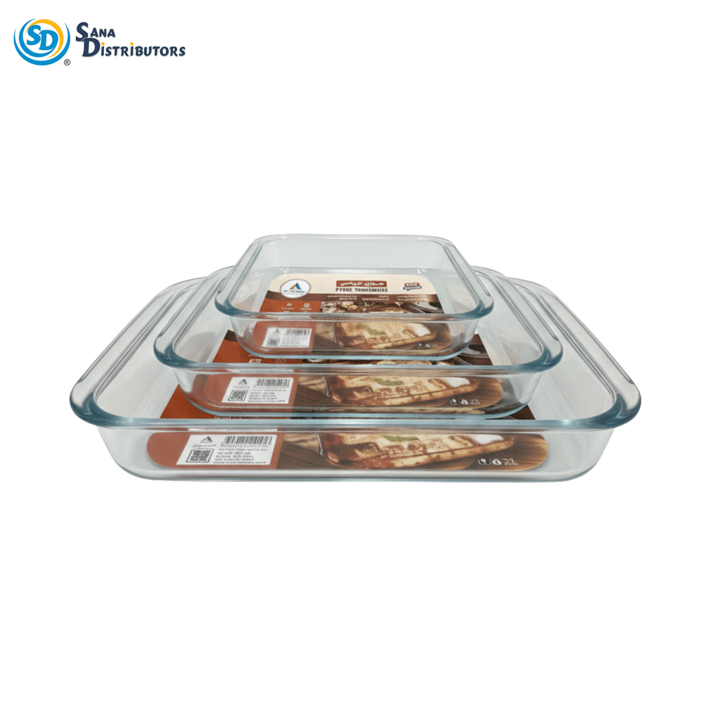 Glass Tray 3pcs 13.8"x11.5"x10"