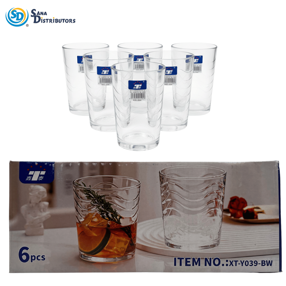 Drinking Glass 6pcs 4"