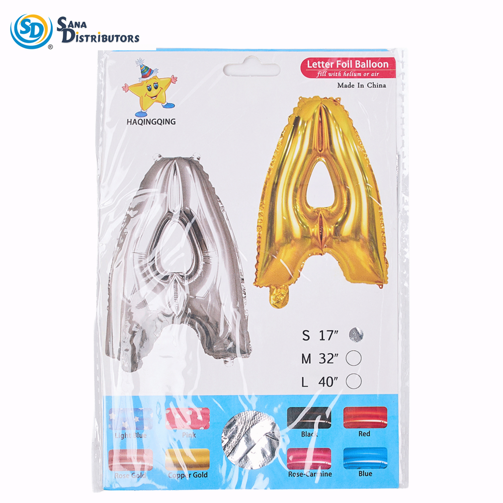Foil Balloon A to Z Letter- Gold 17"