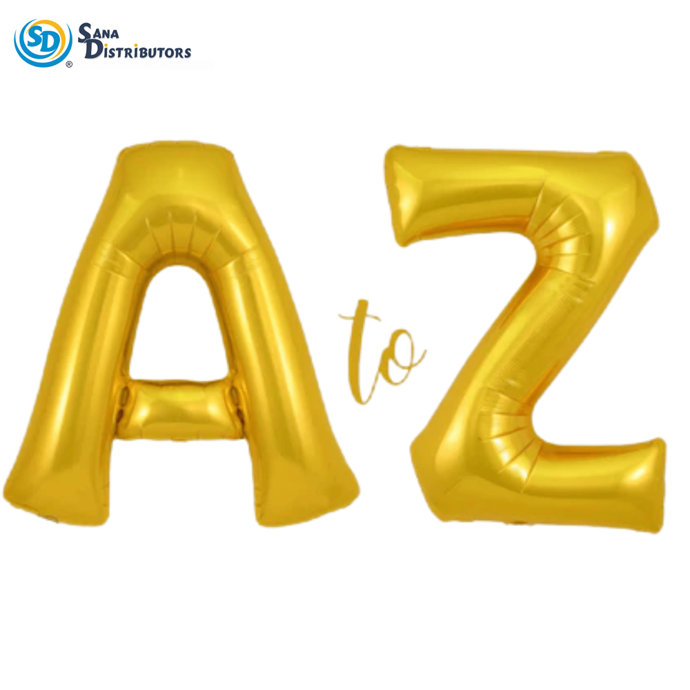 Foil Balloon A to Z Letter- Gold 17"