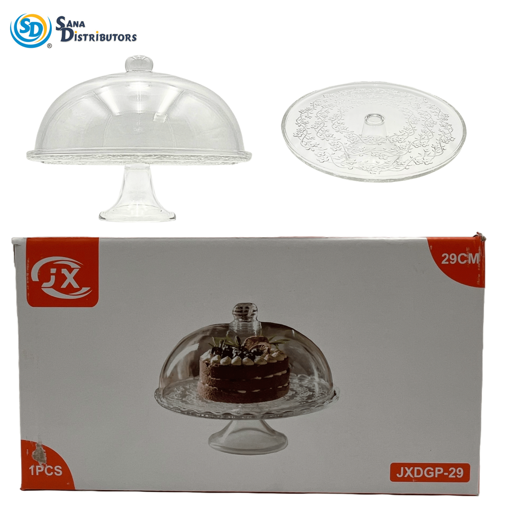 Large Glass Cake Stand with Lid