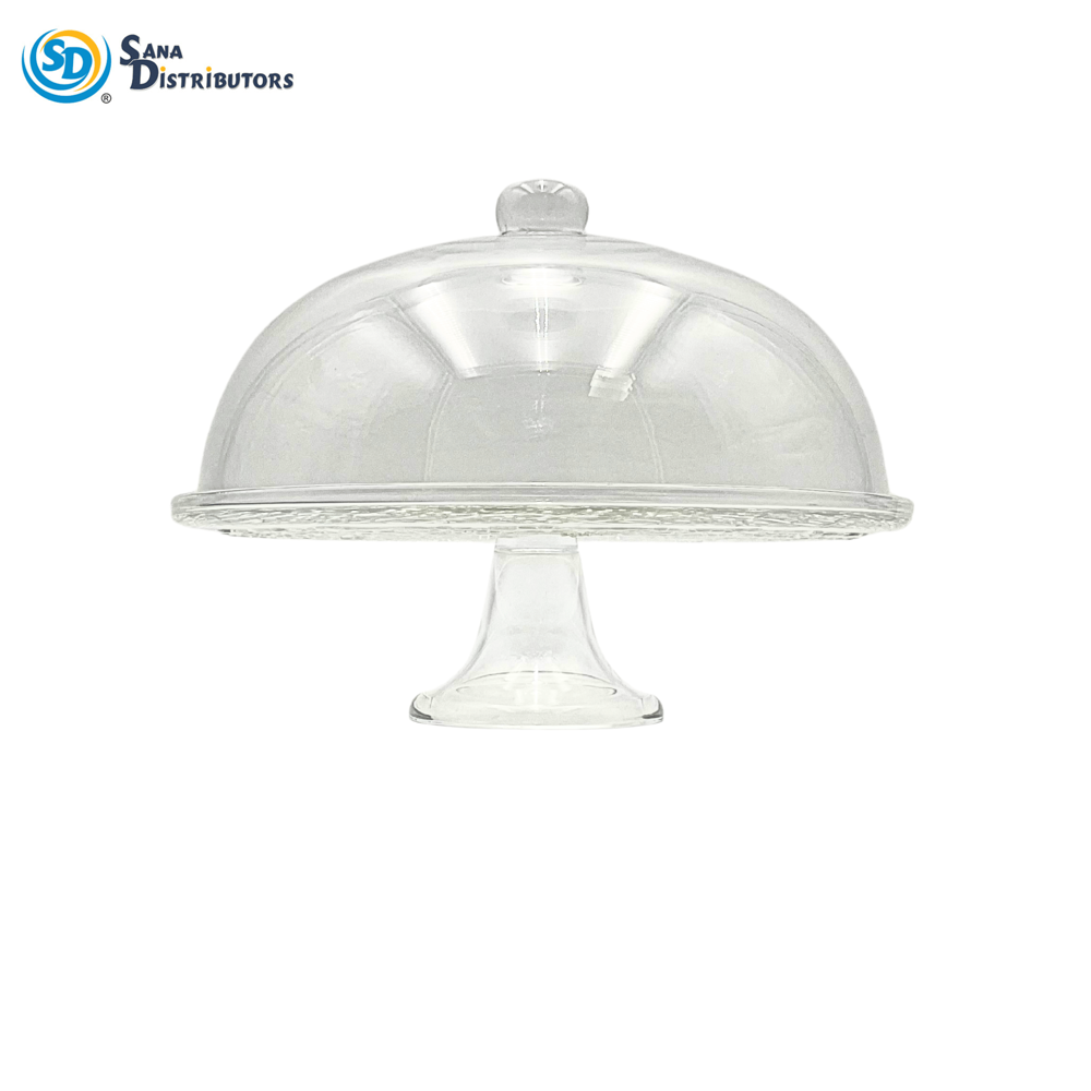 Large Glass Cake Stand with Lid