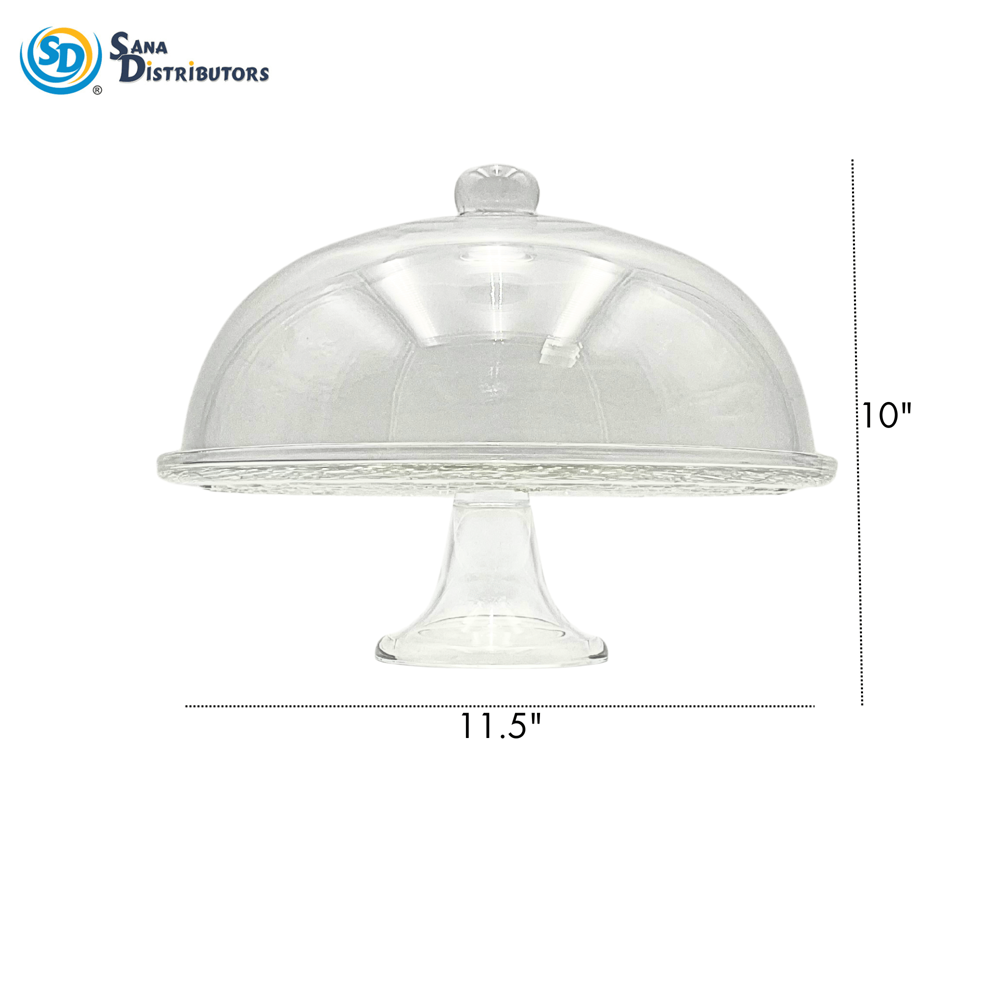 Large Glass Cake Stand with Lid