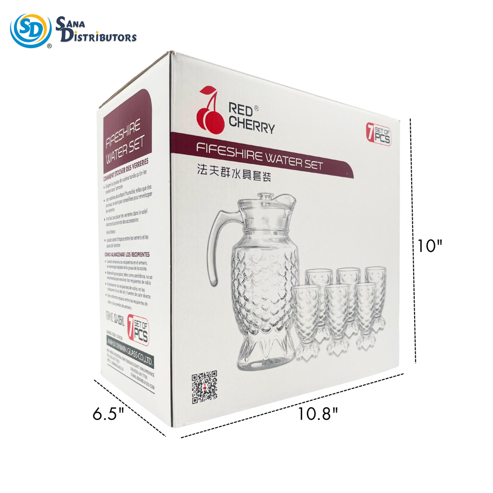 Glass Jug with Cups 7pcs Set