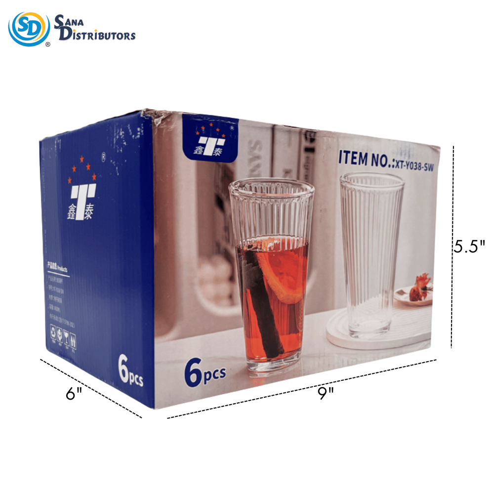 Drinking Glass 6pcs 5.5"