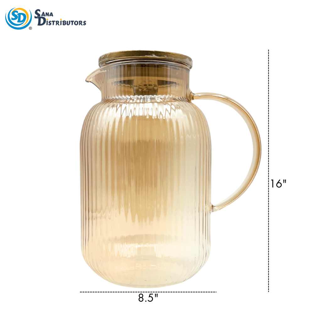 Glass Jug with 6 Cups & Tray 8pcs