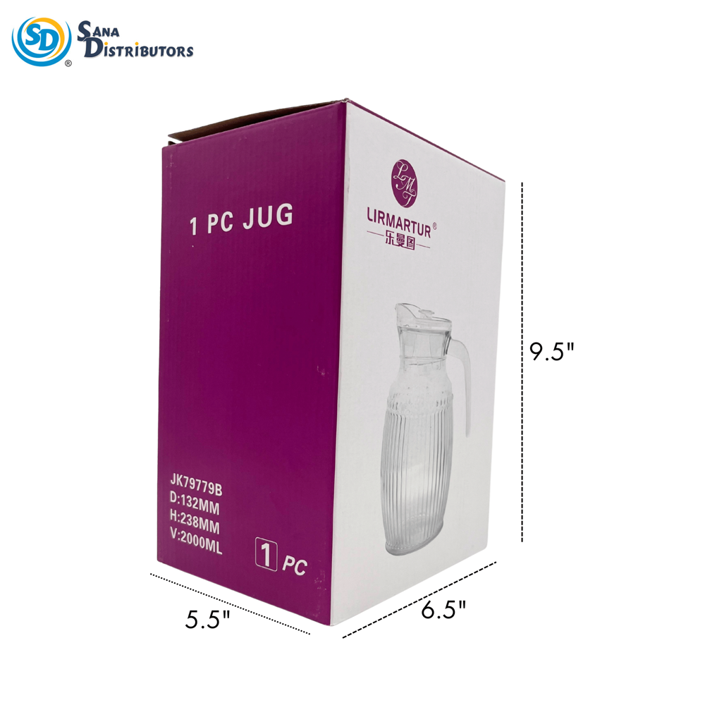 Glass Jug 2000 mL 9"