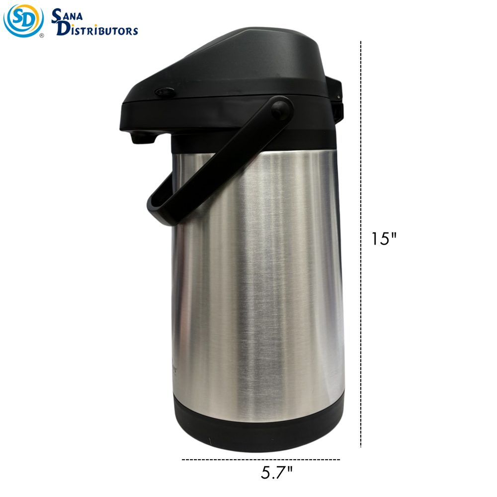 Steel Thermol Jug with Pump 4 L 8"x15