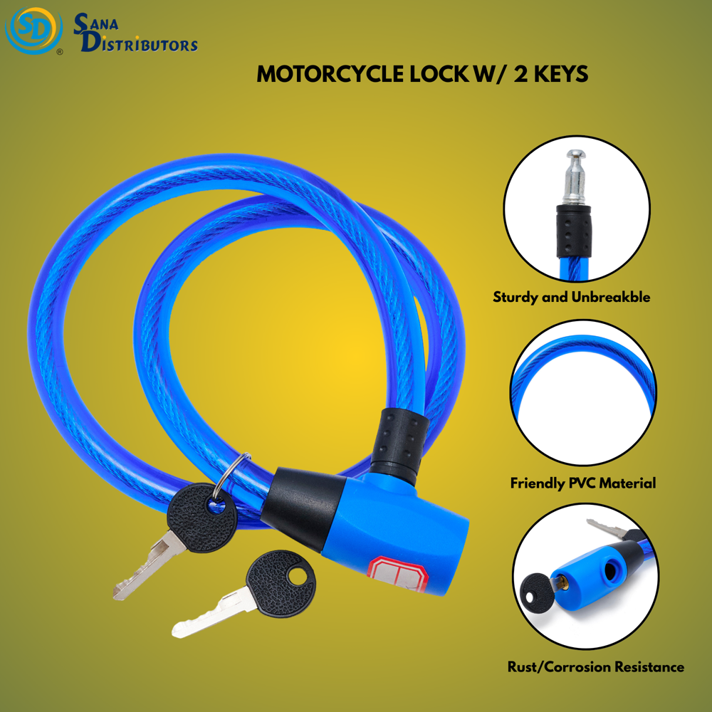 Sd Heavy Duty Motorcycle Cable Lock W/ 2 Keys 32"