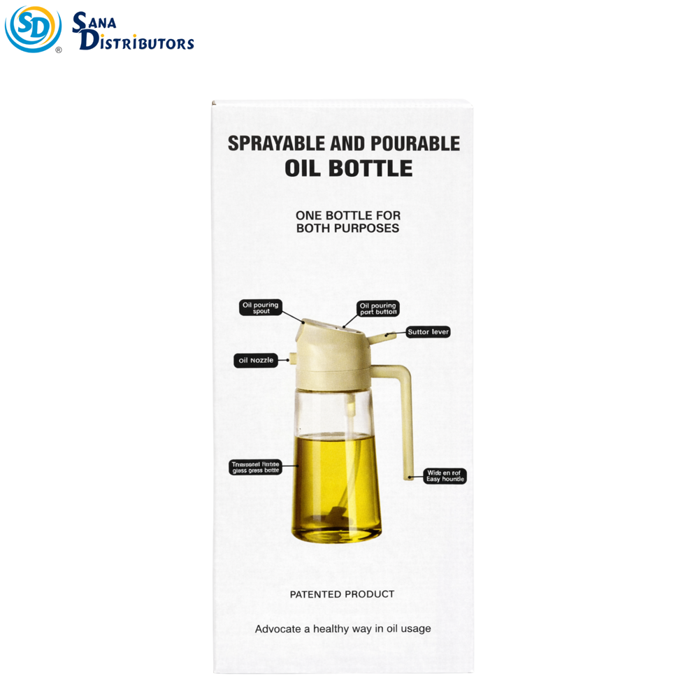 Oil Bottle Sprayable & Pourable 8"x3.5"