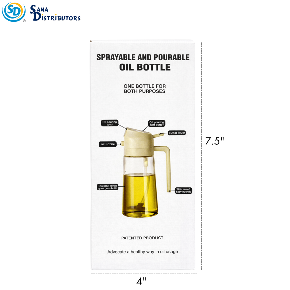 Oil Bottle Sprayable & Pourable 8"x3.5"