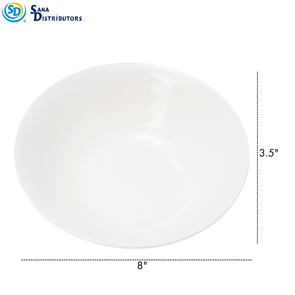 Porcelain Wide Bowl 8"