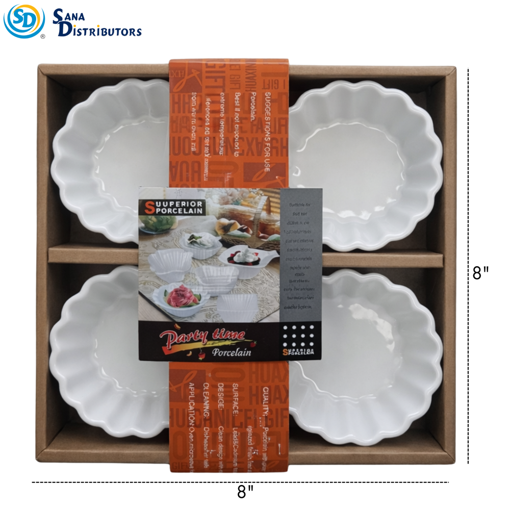 Porcelain Bowl Set of 4 (Round) 8"