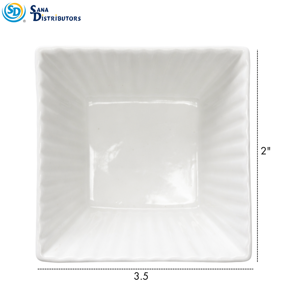 Porcelain Bowl Set of 4 (Square) 8"