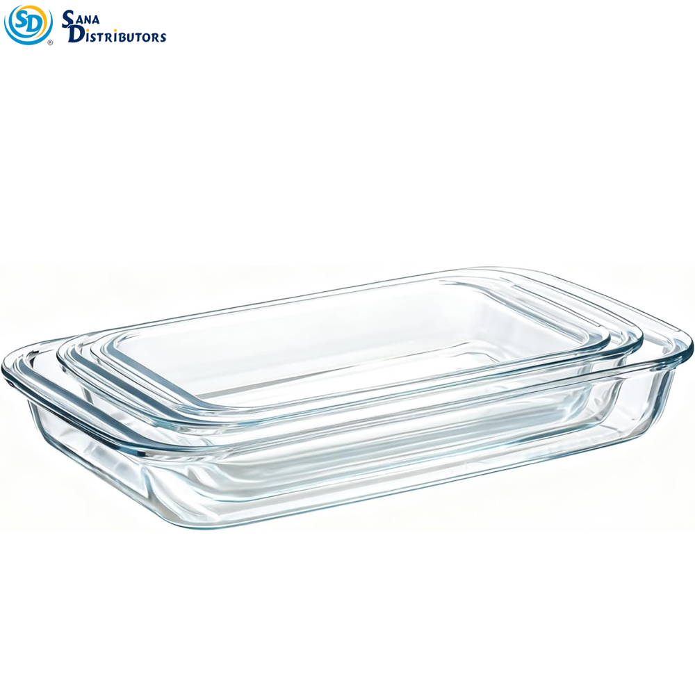 Glass Tray 3pcs 9"x10"x11"