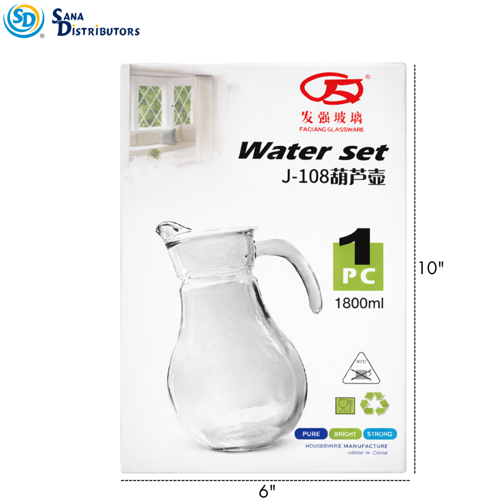 Glass Jug 1800 mL 10"