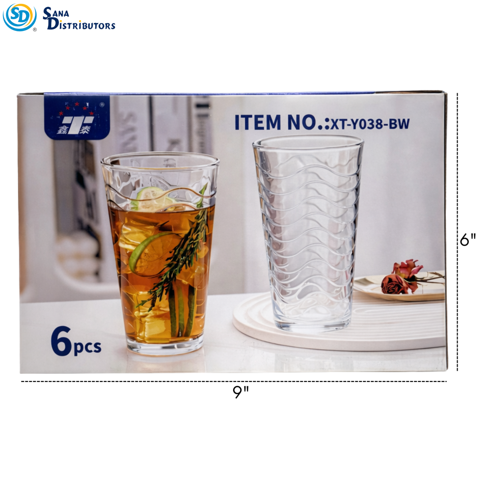 Drinking Glass 6pcs 5.5"