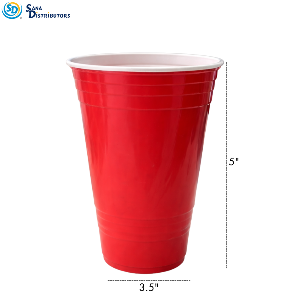 Plastic Red Cups 16 oz 10pcs 5" x 3.5"