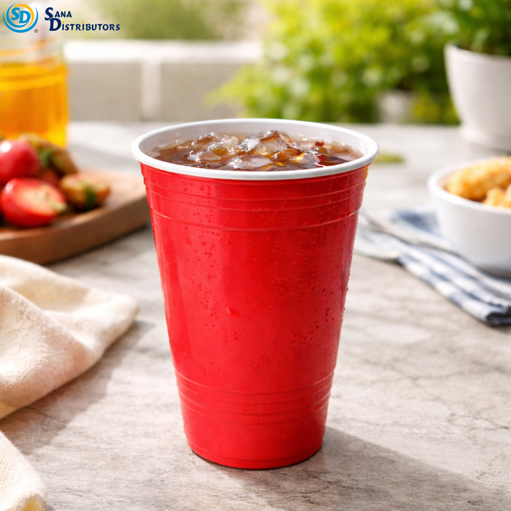 Plastic Red Cups 16 oz 10pcs 5" x 3.5"