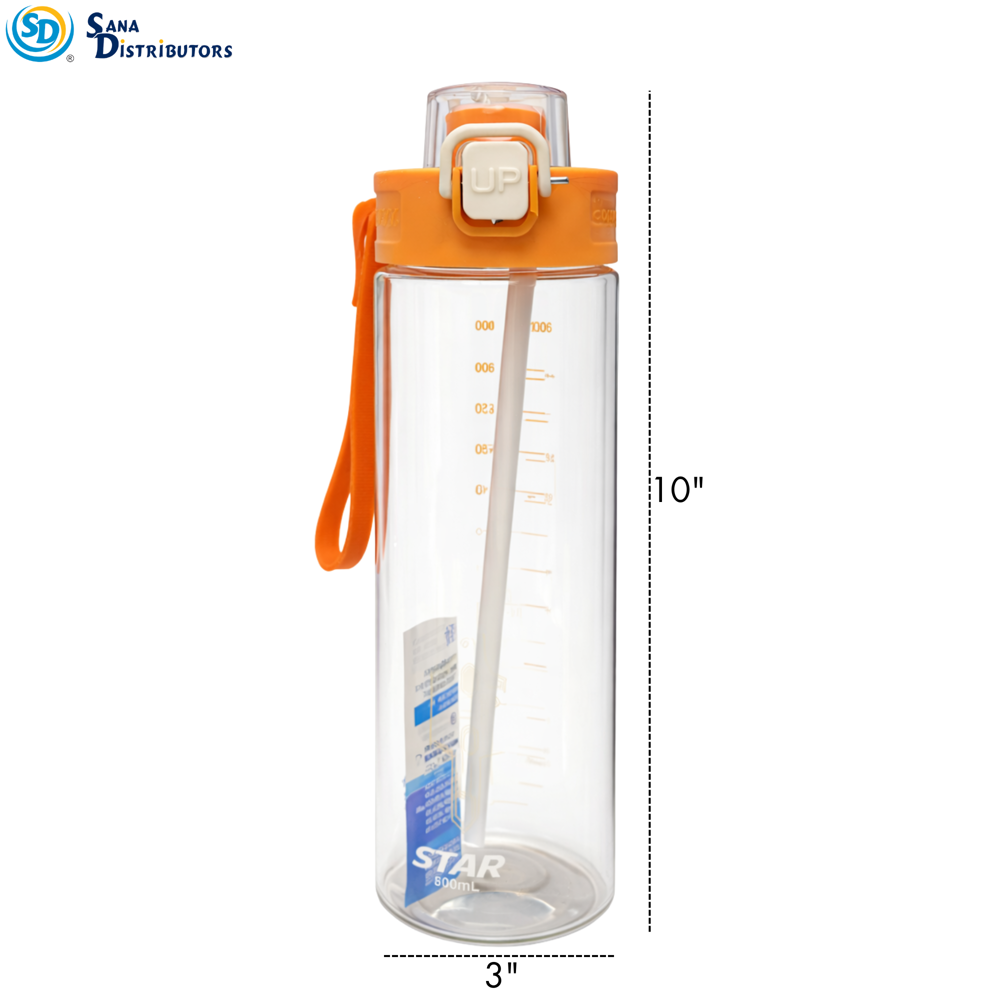 Plastic Water Bottle 800 mL 10"