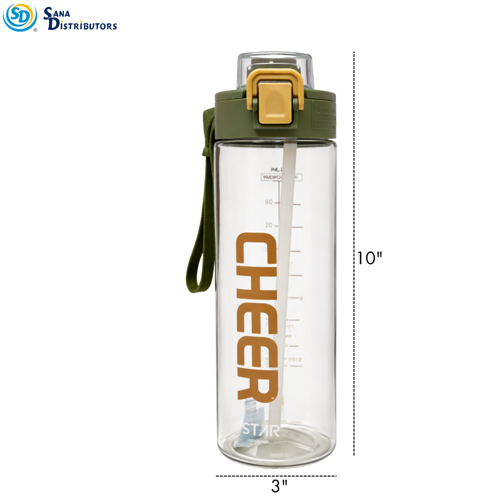 Plastic Water Bottle 910 mL 10" Ass.colors