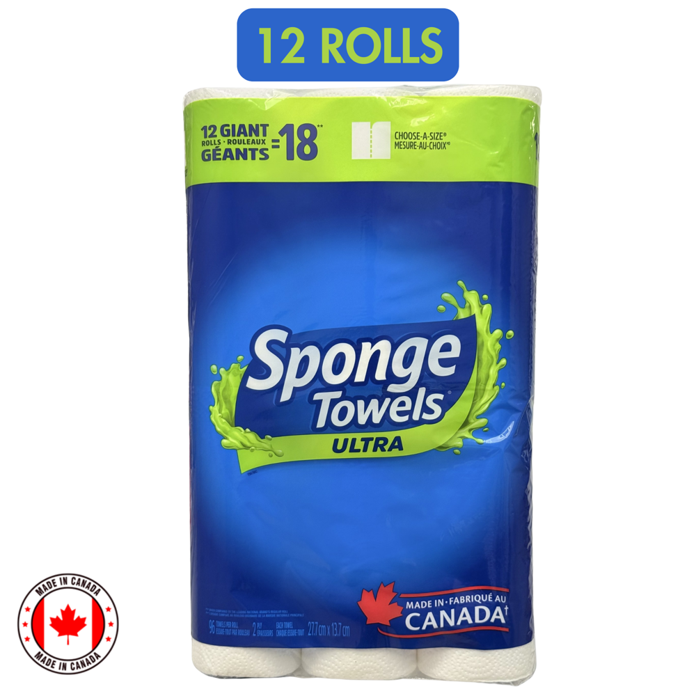 Sponge Towels Ultra 2-ply 12=18 Rolls [96 Sheets] ($34.98 for Case of 2