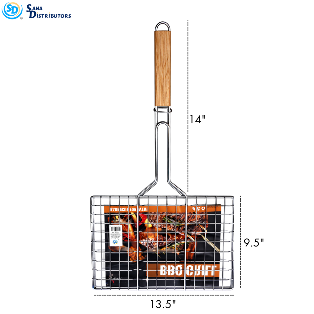Bbq Grill Basket 13.5"x9.5"x13"