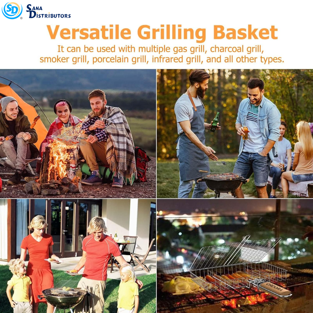Bbq Grill Basket 13.5"x9.5"x13"
