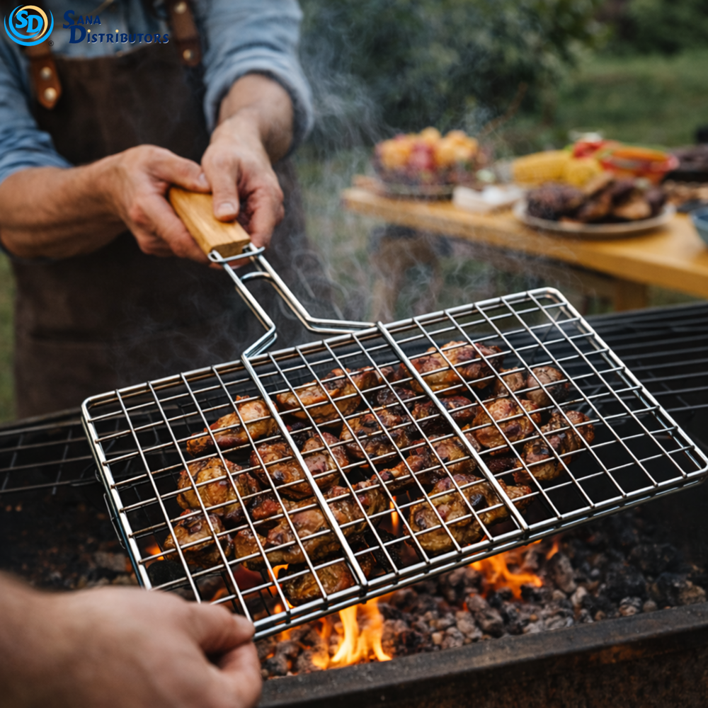 Bbq Grill Basket 13.5"x9.5"x13"