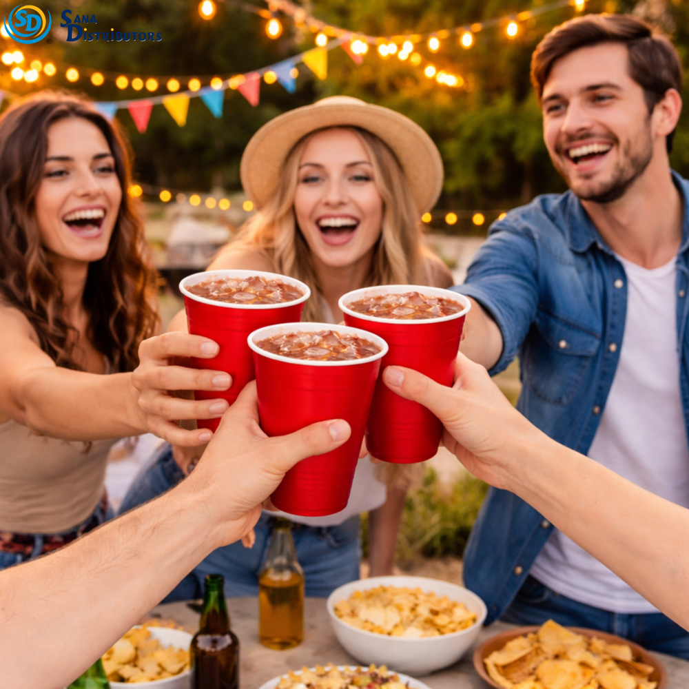Plastic Red Cups 16 oz 10pcs 5" x 3.5"