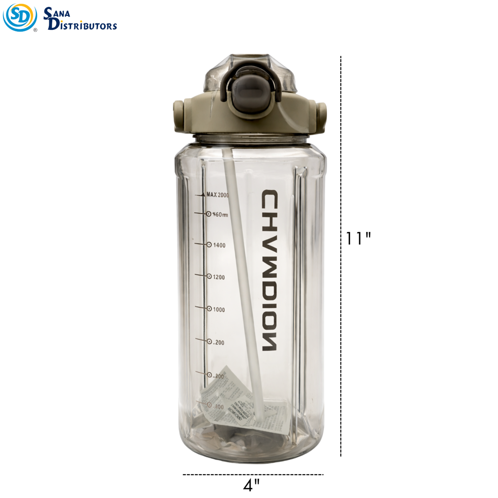 Plastic Water Bottle 2000 mL 11" Ass.colors