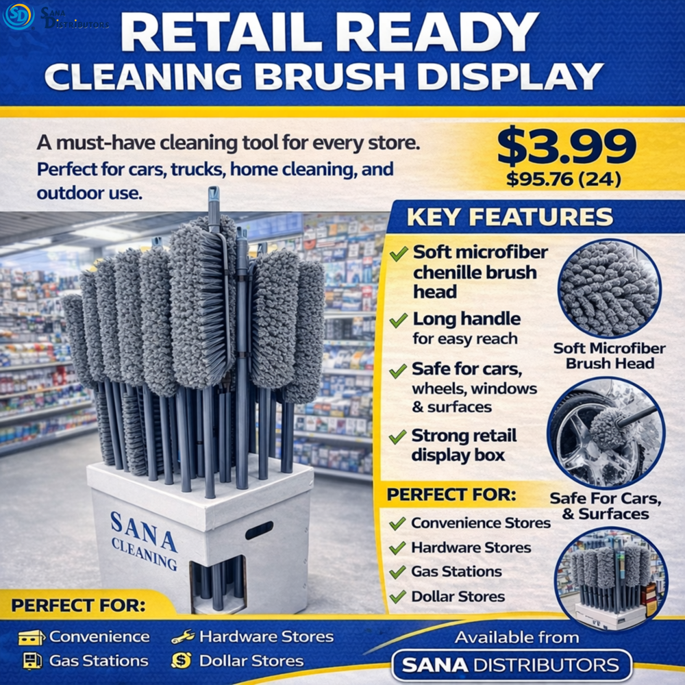 Plastic Broom Display 24pcs ($3.99 per Unit)