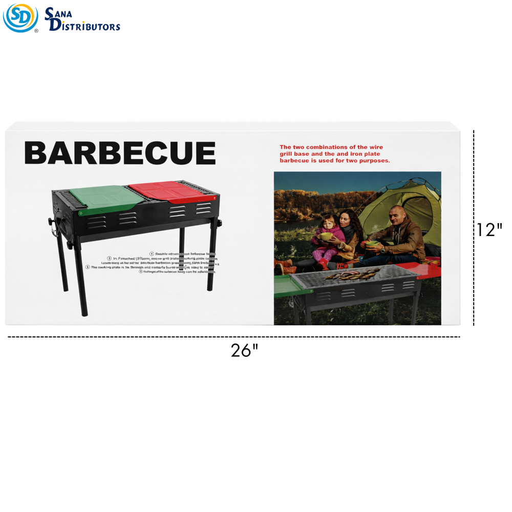 Portable 2-in-1 Bbq Grill & Griddle