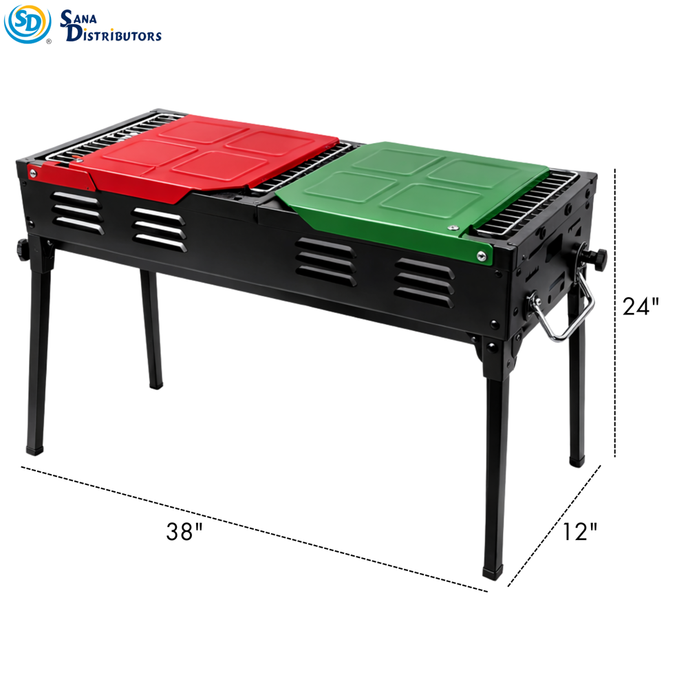 Portable 2-in-1 Bbq Grill & Griddle