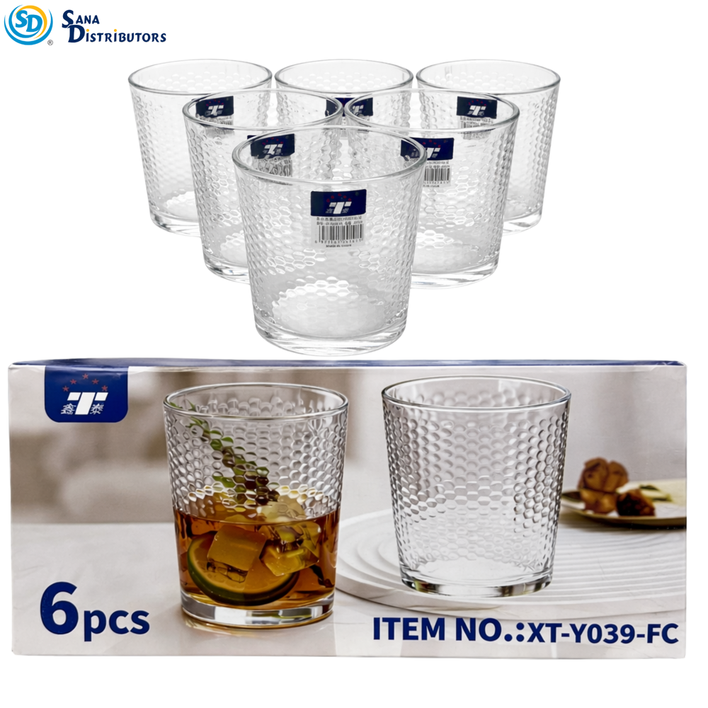 Drinking Glass 6pcs 4"x3.5"
