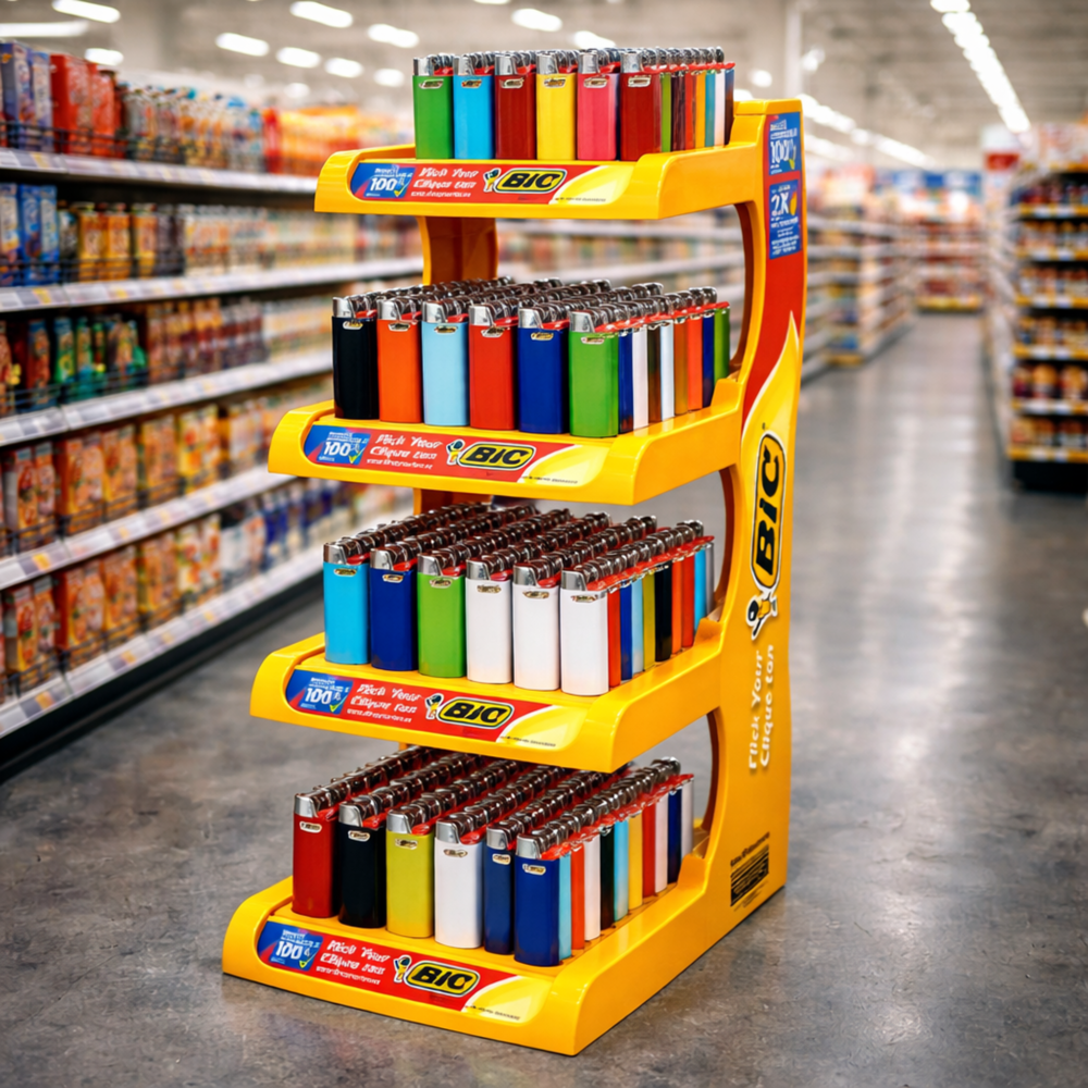 Bic Lighter 4 Tier Display 200 Pcs